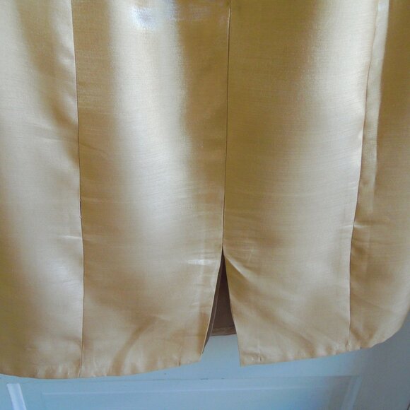 Gold Shimmery Ruched Retro 60s Costume Cosplay Cocktail Dress L/XL - Picture 9 of 11